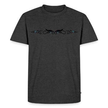 Ornament with two feathers, indian style. - Men's Premium Organic T-Shirt - heather anthracite - Front - Nico (187cm)