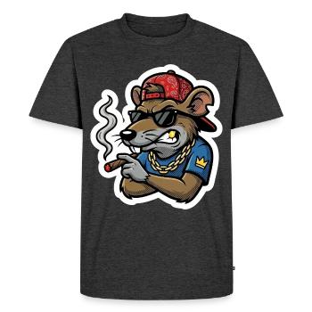 Rattenboss Zigarre - T-shirt Premium bio Homme - anthracite chiné - Devant - Nico (187cm)