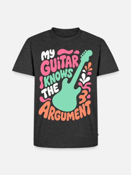 Gitarre kennt das Argument - Männer Premium Bio T-Shirt - Anthrazit meliert