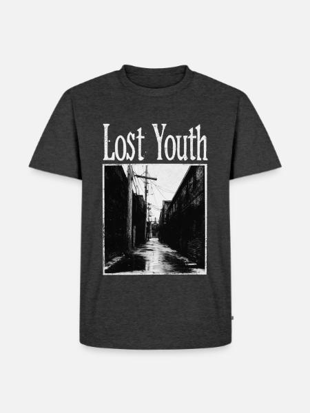 Lost youth - Männer Premium Bio T-Shirt - Anthrazit meliert