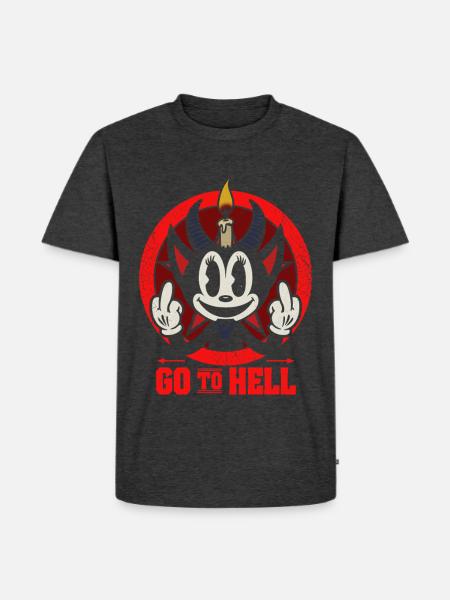 Go to hell - Männer Premium Bio T-Shirt - Anthrazit meliert