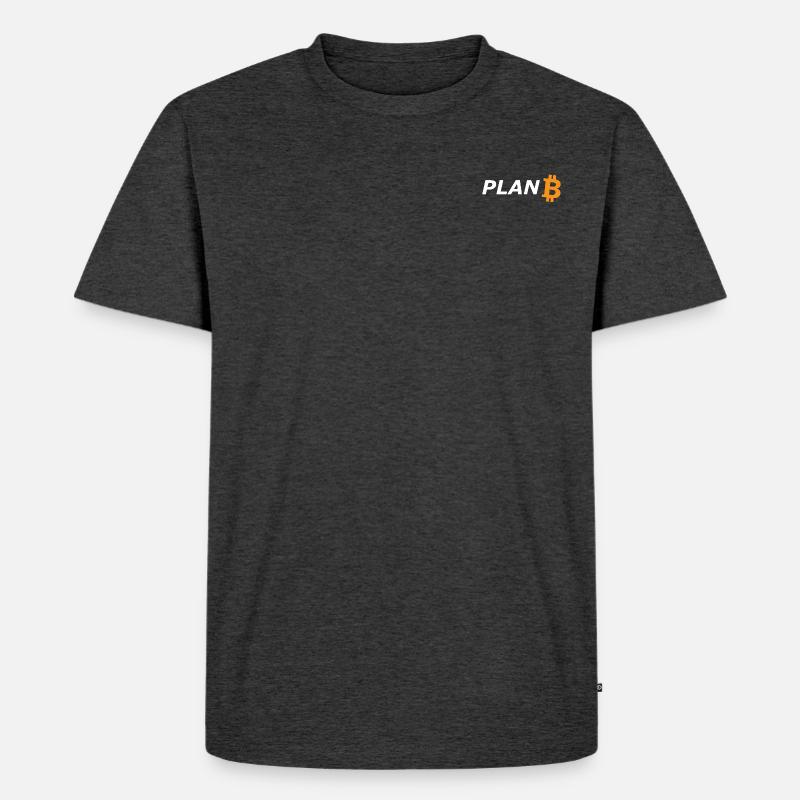 Plan B - Bitcoin - Männer Premium Bio T-Shirt - Anthrazit meliert