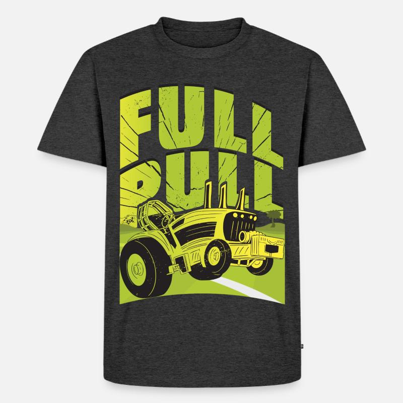 Traktor Pulling - Männer Premium Bio T-Shirt - Anthrazit meliert