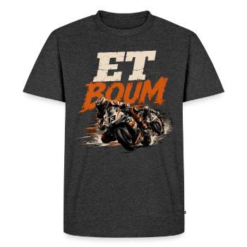 ET BOUM - T-shirt Premium bio Homme - anthracite chiné - Devant - Nico (187cm)