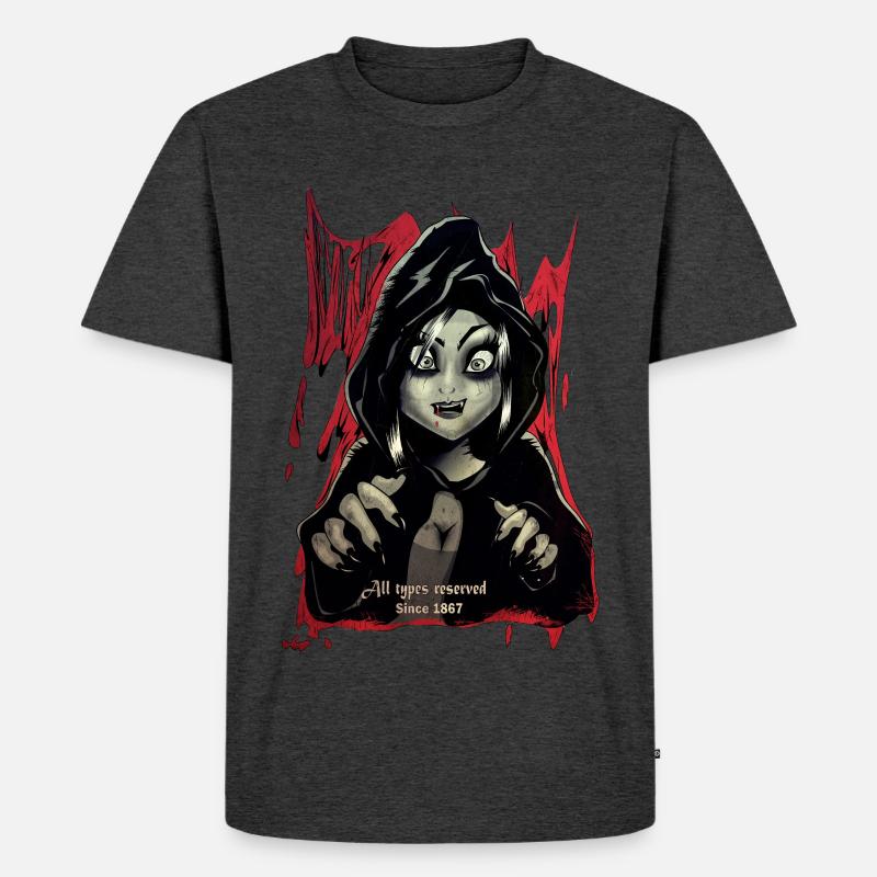 2 Vampire - Männer Premium Bio T-Shirt - Anthrazit meliert