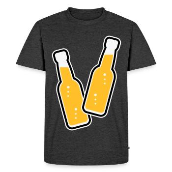 2 Bottles Toast (Lemonade Soft Drink / POS 3C) - Men's Premium Organic T-Shirt - heather anthracite - Front - Nico (187cm)