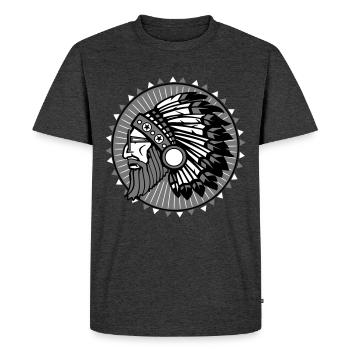 Beard indian - T-shirt Premium bio Homme - anthracite chiné - Devant - Nico (187cm)