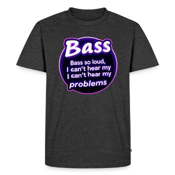 Basse trop forte vibrations profondes - T-shirt Premium bio Homme - anthracite chiné - Devant - Nico (187cm)