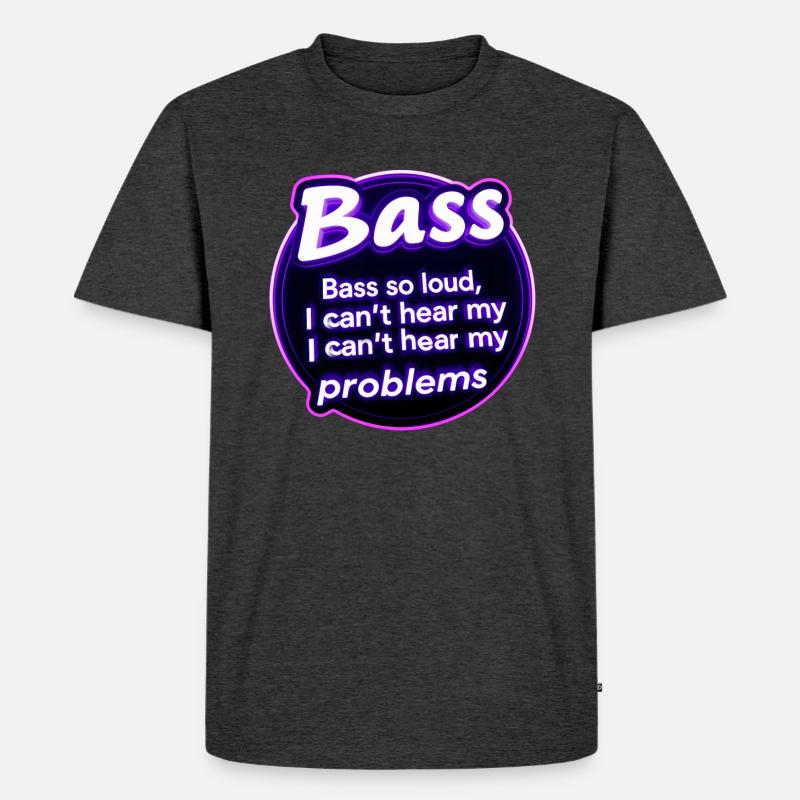 Bässe zu stark, tiefe Vibrationen - Männer Premium Bio T-Shirt - Anthrazit meliert