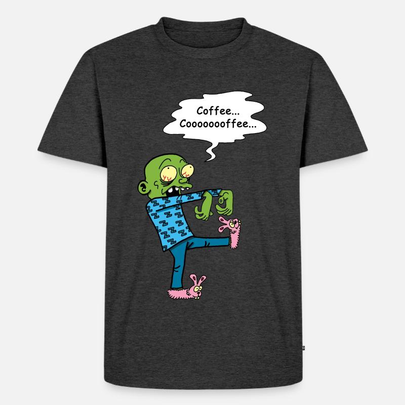 Brauchen Sie einen Kaffee - Männer Premium Bio T-Shirt - Anthrazit meliert