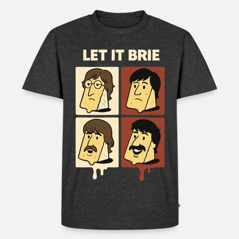 Let It Brie Cheese Quartett - Männer Premium Bio T-Shirt - Anthrazit meliert