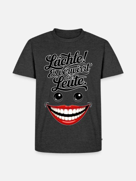 Always smiling - Men's Premium Organic T-Shirt - heather anthracite