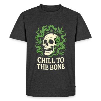 Chill to the Bone – Relaxed Skull - Men's Premium Organic T-Shirt - heather anthracite - Front - Nico (187cm)