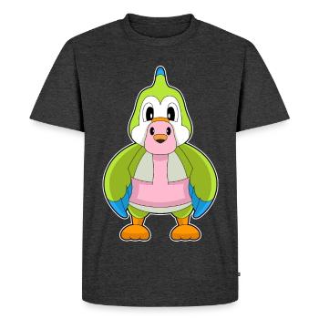 Perroquet flamant rose - T-shirt Premium bio Homme - anthracite chiné - Devant - Nico (187cm)