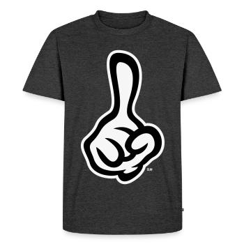 Index levé (doigt / main droite NEG2C) - T-shirt Premium bio Homme - anthracite chiné - Devant - Nico (187cm)