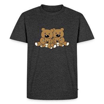 famille frères et sœurs enfants papa maman bébé cub l - T-shirt Premium bio Homme - anthracite chiné - Devant - Nico (187cm)