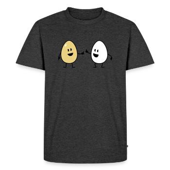 eggs - T-shirt Premium bio Homme - anthracite chiné - Devant - Nico (187cm)