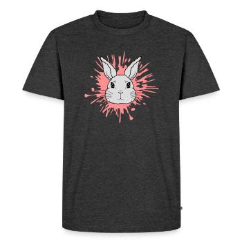 Éclaboussures de couleur gouttes lapin éclaboussures - T-shirt Premium bio Homme - anthracite chiné - Devant - Nico (187cm)