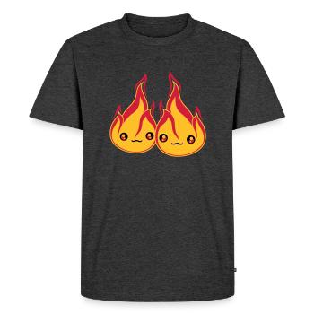 2 friends team couple love couples in love sat - Men's Premium Organic T-Shirt - heather anthracite - Front - Nico (187cm)