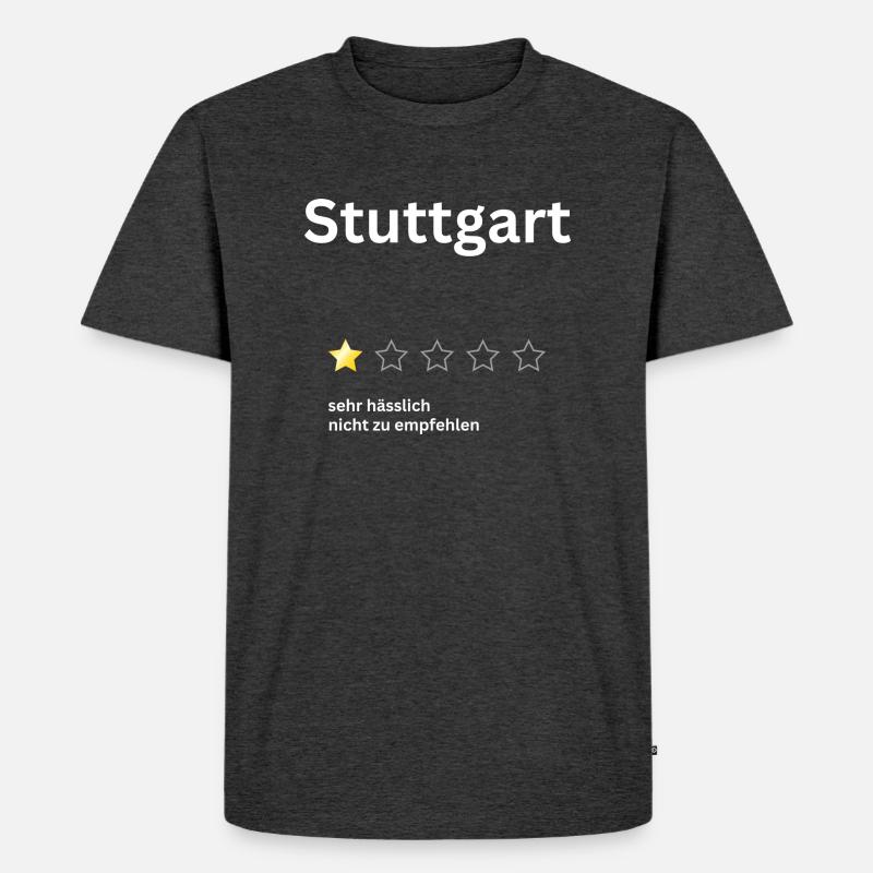 Stuttgart 1star - Männer Premium Bio T-Shirt - Anthrazit meliert