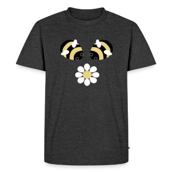 Abeilles Fleur - T-shirt Premium bio Homme - anthracite chiné - Devant - Nico (187cm)