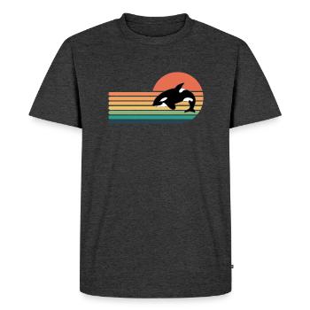Orca Retro Style Men Women Novelty Vintage Funny - Men's Premium Organic T-Shirt - heather anthracite - Front - Nico (187cm)
