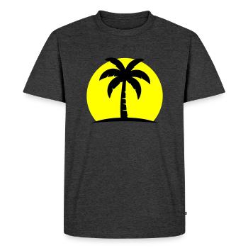 Palm Tree Beach Soleil - T-shirt Premium bio Homme - anthracite chiné - Devant - Nico (187cm)
