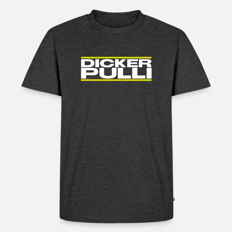 DICKER PULLI - Männer Premium Bio T-Shirt - Anthrazit meliert