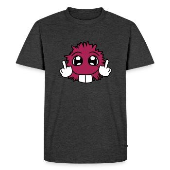 Méchant Wanker te défonce le majeur insultant - T-shirt Premium bio Homme - anthracite chiné - Devant - Nico (187cm)