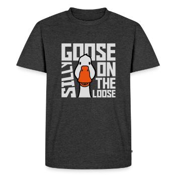 goose on the loose - Men's Premium Organic T-Shirt - heather anthracite - Front - Nico (187cm)