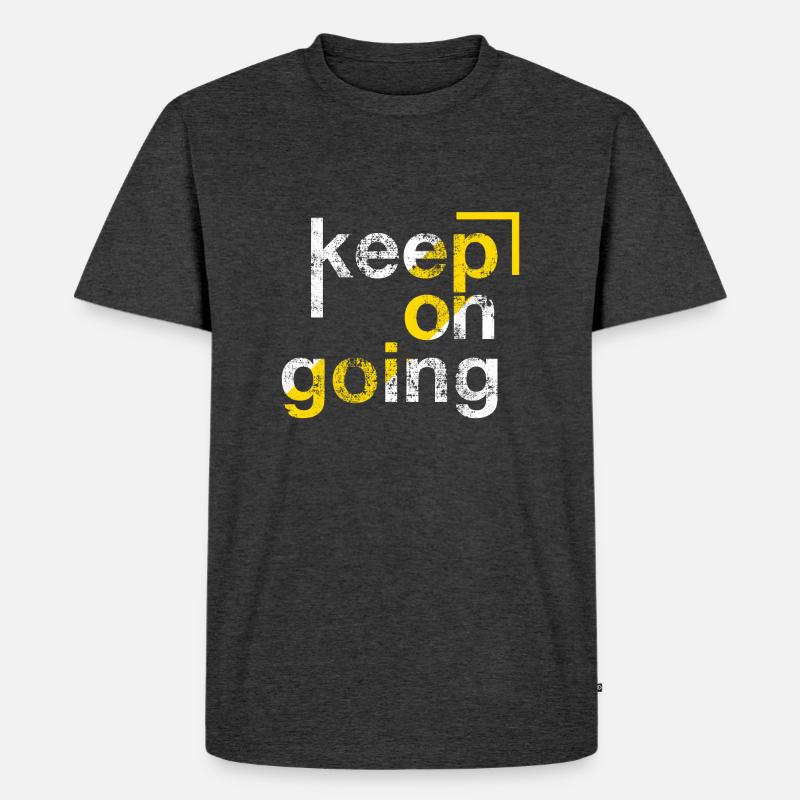 keep on going, Perseverance - Men's Premium Organic T-Shirt - heather anthracite