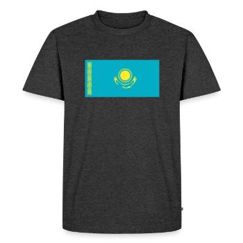 Kazakhstan Flag / Drapeau Kazakhstan - T-shirt Premium bio Homme - anthracite chiné - Devant - Nico (187cm)
