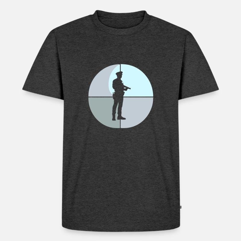 Polizei Beamter Verbrechensbekaempfung - Männer Premium Bio T-Shirt - Anthrazit meliert