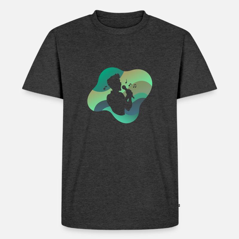 Singen Chor Karaoke - Männer Premium Bio T-Shirt - Anthrazit meliert