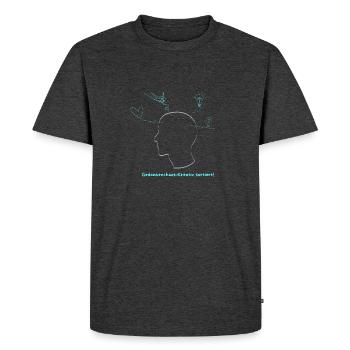 Chaos de pensées – Trié de manière créative - T-shirt Premium bio Homme - anthracite chiné - Devant - Nico (187cm)