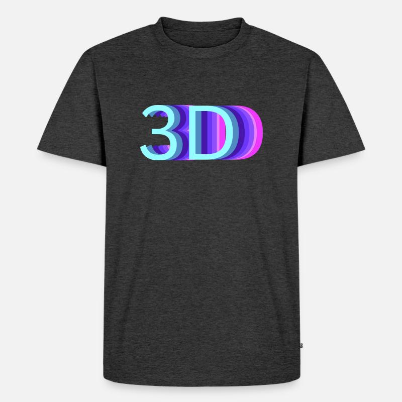 3DDD - Männer Premium Bio T-Shirt - Anthrazit meliert