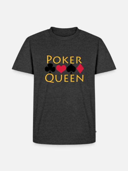 Poker Queen - Poker Königin - Men's Premium Organic T-Shirt - heather anthracite