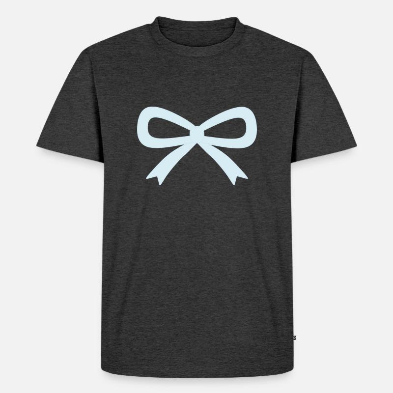 Hellblaue Schleife - Männer Premium Bio T-Shirt - Anthrazit meliert