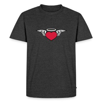 coeur ailes mort mort mouche dieu halo s - T-shirt Premium bio Homme - anthracite chiné - Devant - Nico (187cm)
