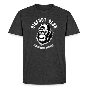 Bigfoot – Content from the forest - Men's Premium Organic T-Shirt - heather anthracite - Front - Nico (187cm)