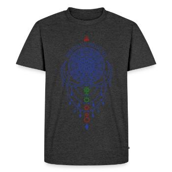 Spiritualité Géométrie Sacrée Protégée Spirituellement - T-shirt Premium bio Homme - anthracite chiné - Devant - Nico (187cm)