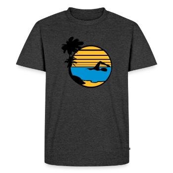 île des palmiers vacances vacances soleil plage natation - T-shirt Premium bio Homme - anthracite chiné - Devant - Nico (187cm)