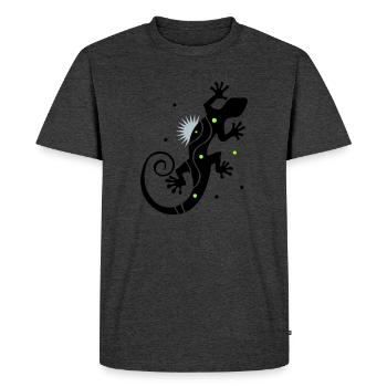 gecko - Men's Premium Organic T-Shirt - heather anthracite - Front - Nico (187cm)