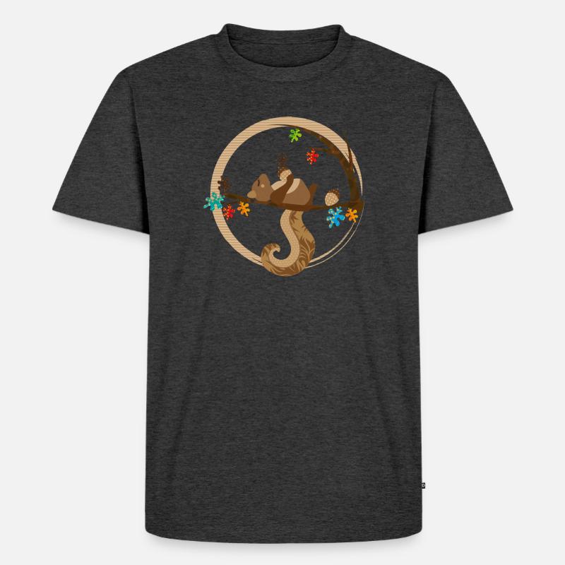 Ein Eichhörnchen schläft - Männer Premium Bio T-Shirt - Anthrazit meliert