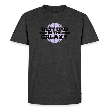 Le meilleur papa dans la galaxie - T-shirt Premium bio Homme - anthracite chiné - Devant - Nico (187cm)