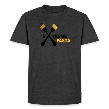 pasta - Men's Premium Organic T-Shirt - heather anthracite - Front - Nico (187cm)