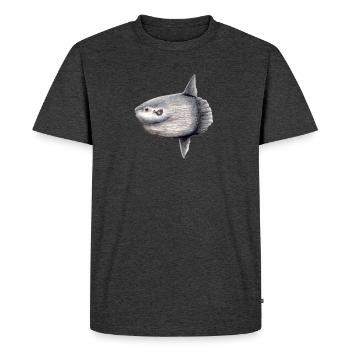 Arlequin - océan arlequin - Mola mola Poisson Lune - T-shirt Premium bio Homme - anthracite chiné - Devant - Nico (187cm)