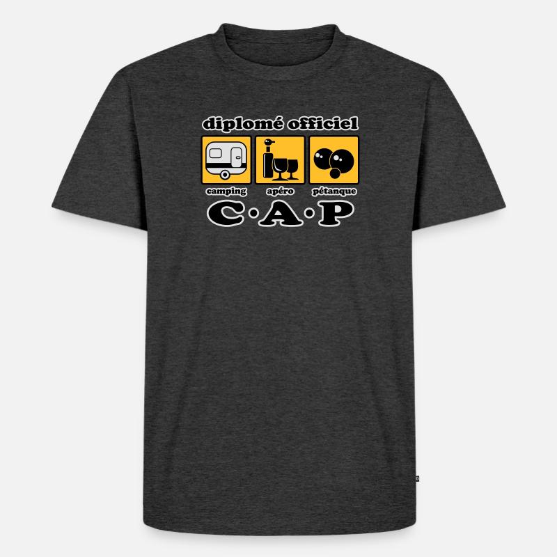 Camping Aperitif Schalen flex - Männer Premium Bio T-Shirt - Anthrazit meliert