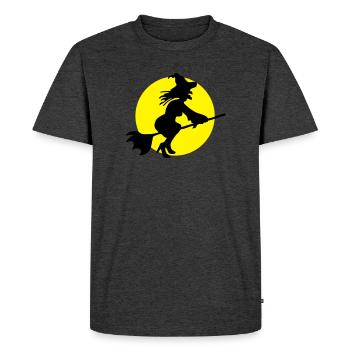 Sorcière et la lune - T-shirt Premium bio Homme - anthracite chiné - Devant - Nico (187cm)