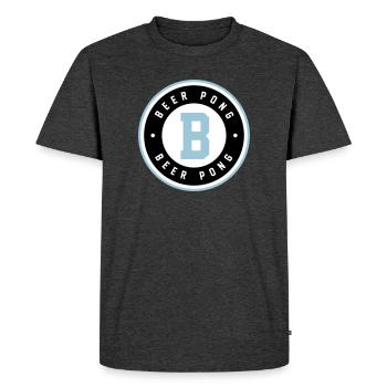 Logo bleu du badge Beer Pong - T-shirt Premium bio Homme - anthracite chiné - Devant - Nico (187cm)